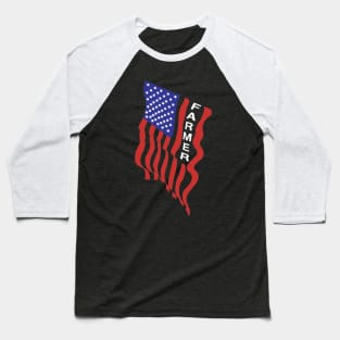 Independence Day Gifts Farmer American Flag T-shirt Baseball T-Shirt